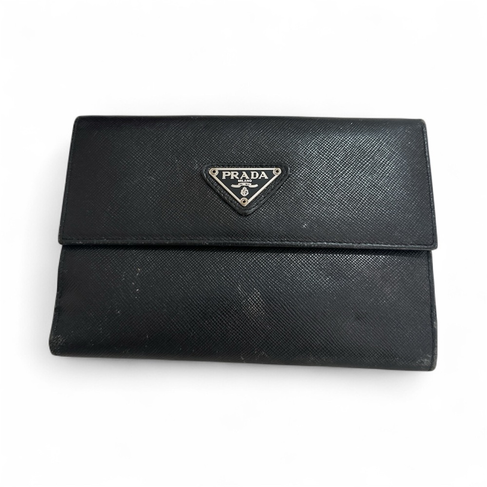 Prada Black Textured Leather Pouch
